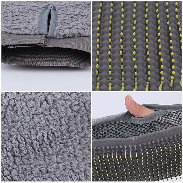 Guante de masaje para mascotas en color gris talla única